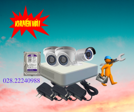 Tron bo 3 camrea hikvision